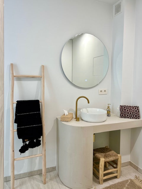 Plaid/deken zwart met pompoms
