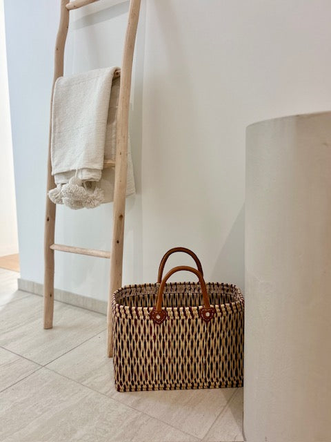 Plaid/deken wit met pompoms