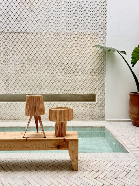Raffia lampenkap Dounia