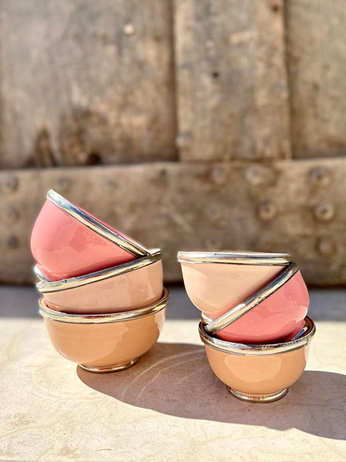 Kom Marrakesh met zilverkleurige rand