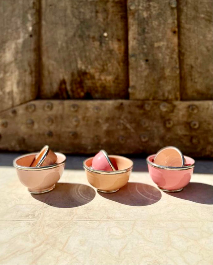 Kom Marrakesh met zilverkleurige rand