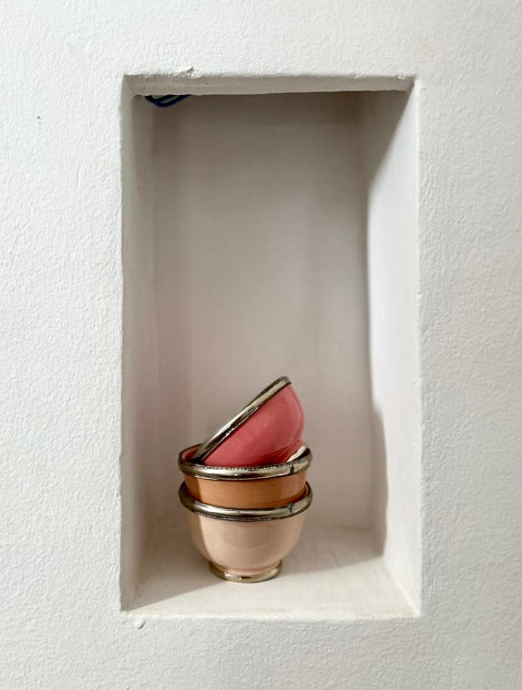 Kom Marrakesh met zilverkleurige rand