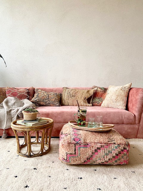 Pompom plaid/deken beige