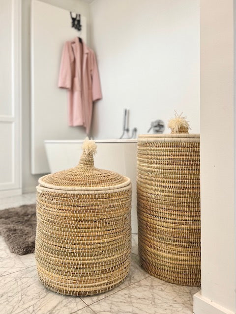 Berber witte opbergmand met pompom