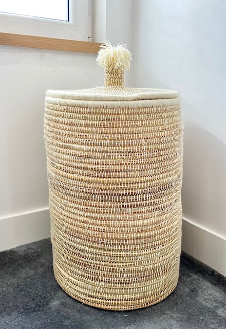 Berber witte opbergmand met pompom
