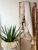 Pompom plaid/deken beige