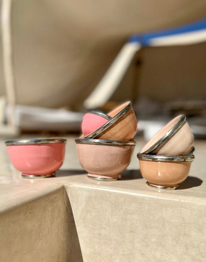 Kom Marrakesh met zilverkleurige rand