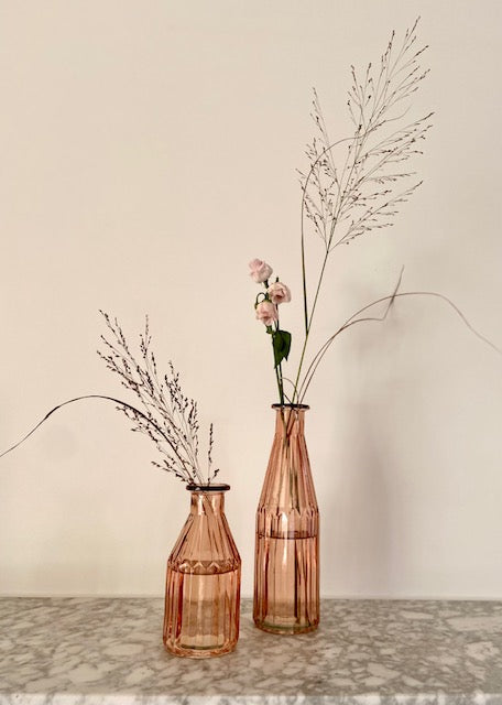 Oranje / roze fles vaas