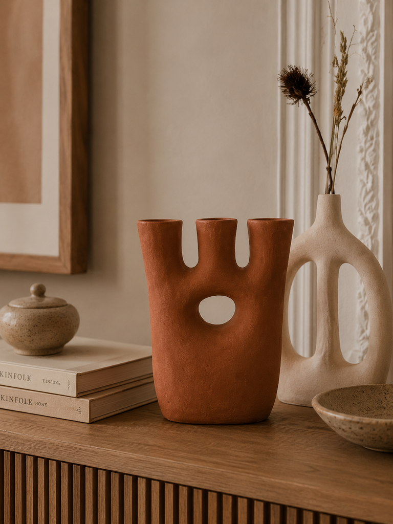 Kandelaar keramiek terracotta - 3 varianten