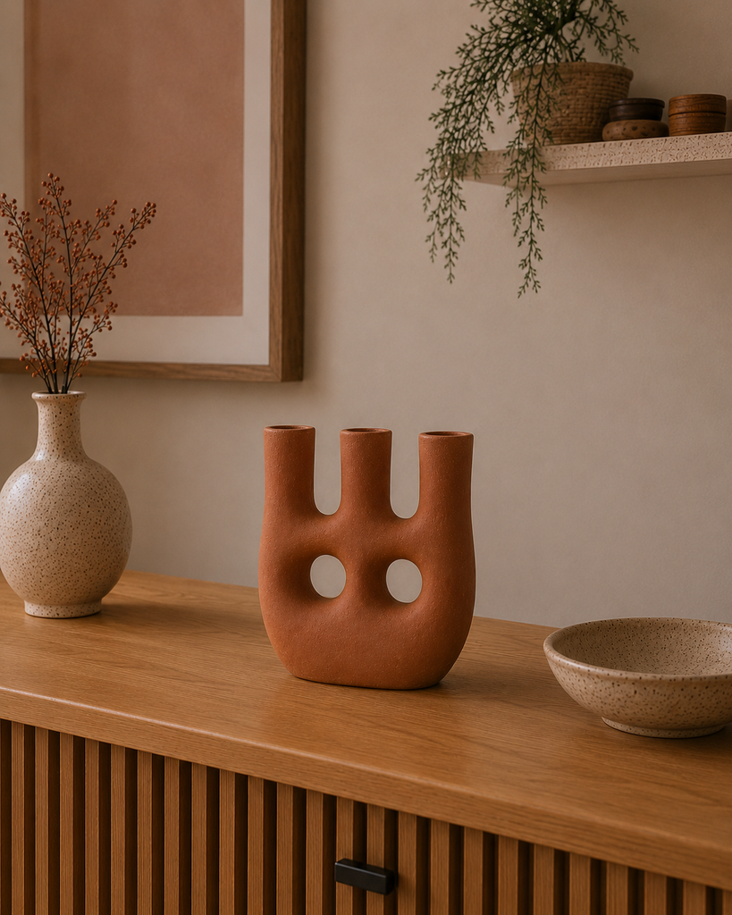 Kandelaar keramiek terracotta - 3 varianten