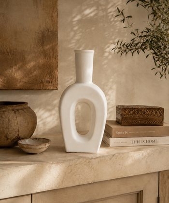 Keramiek decoratieve vaas wit