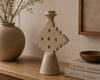Tadelakt kandelaar diamant beige