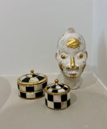 Sculptuur Afrikaans hoofd wit