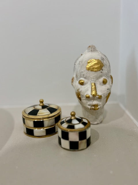 Sculptuur Afrikaans hoofd wit