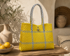 Shopper uit gerecycleerd plastic geel