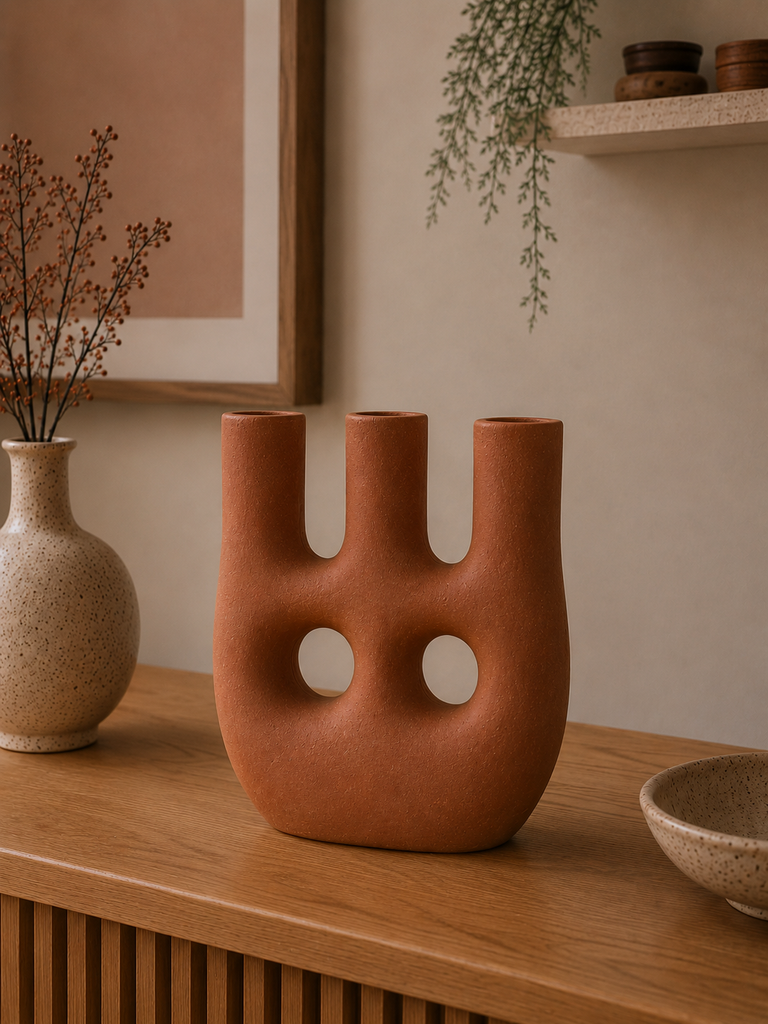Kandelaar keramiek terracotta - 3 varianten