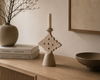 Tadelakt kandelaar diamant beige