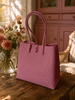Shopper uit gerecycleerd plastic roze