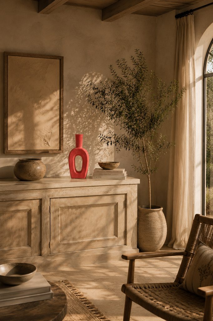 Keramiek decoratieve vaas roze