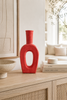 Keramiek decoratieve vaas roze