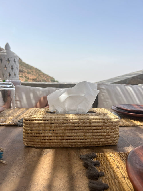 Tissuedoos houder uit raffia