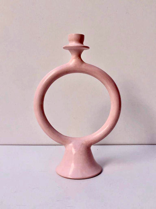 Tadelakt kandelaar lichtroze