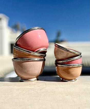Kom Marrakesh met zilverkleurige rand