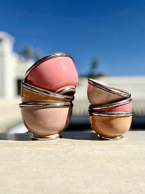 Kom Marrakesh met zilverkleurige rand