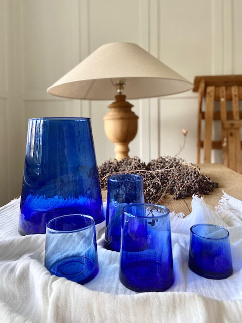 Set van 6 Marokkaanse glazen El Jadida - Koningsblauw