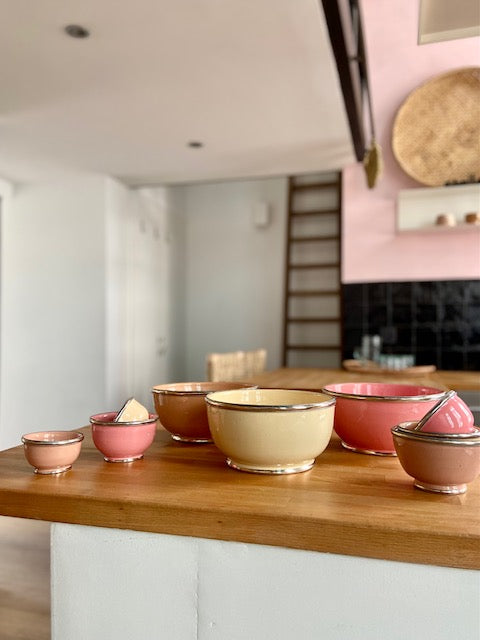 Kom Marrakesh met zilverkleurige rand