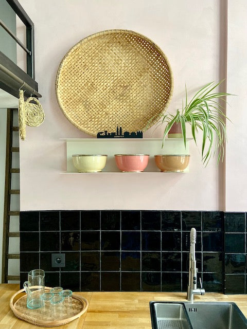 Kom Marrakesh met zilverkleurige rand