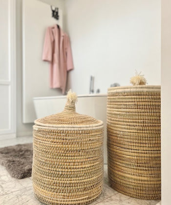 Berber witte opbergmand met pompom