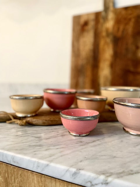 Kom Marrakesh met zilverkleurige rand