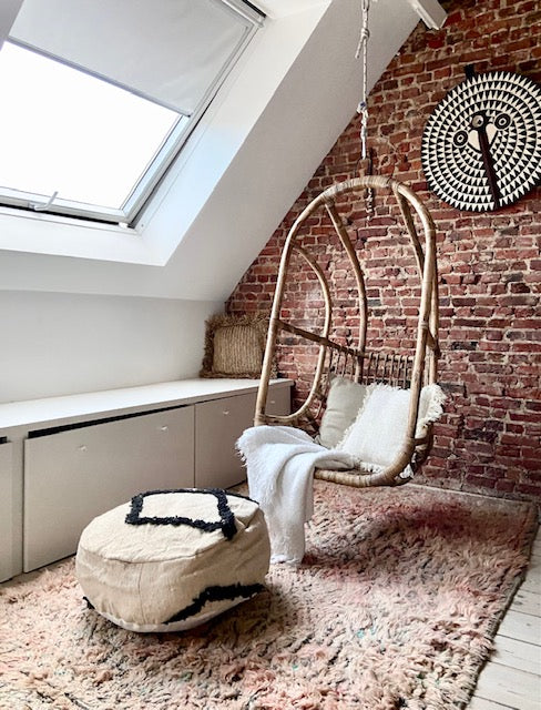 Ronde Beni Ouarain flatweave poef Radia