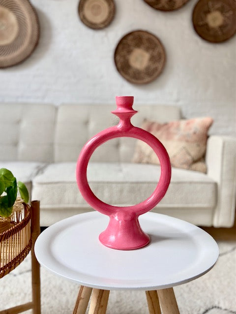 Tadelakt kandelaar roze