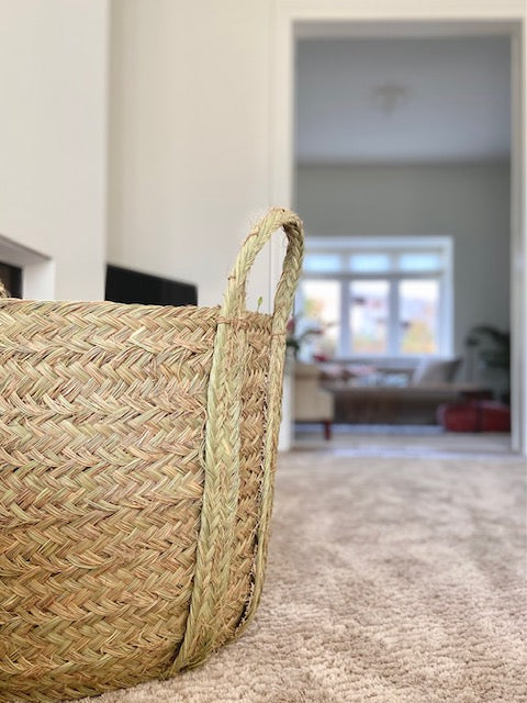 Grote opbergmand van zeegras