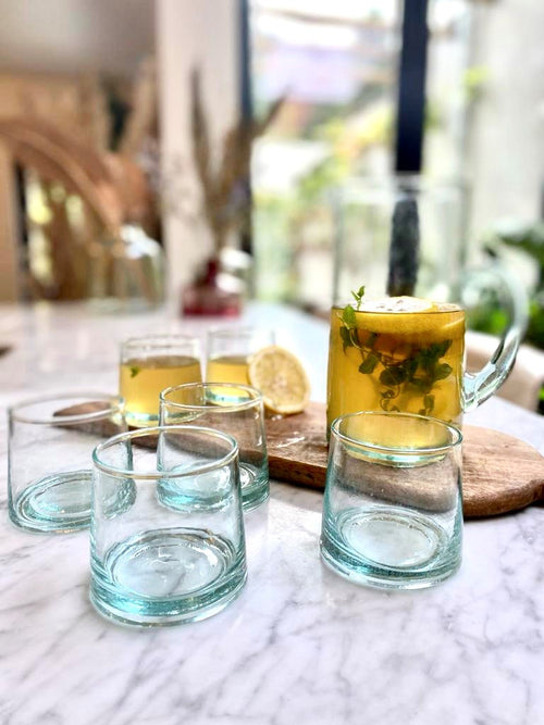 Set van 4 of 6 Marokkaanse glazen El Jadida