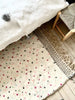 Plaid/deken wit met grijze pompoms